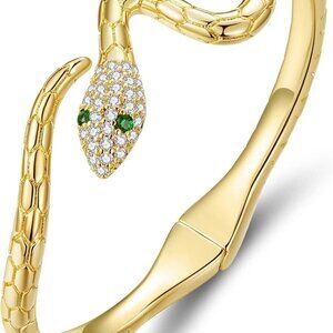 Adjustable Silver Gold Snake Bracelet Women Chic Cuff Wrap Jewelry